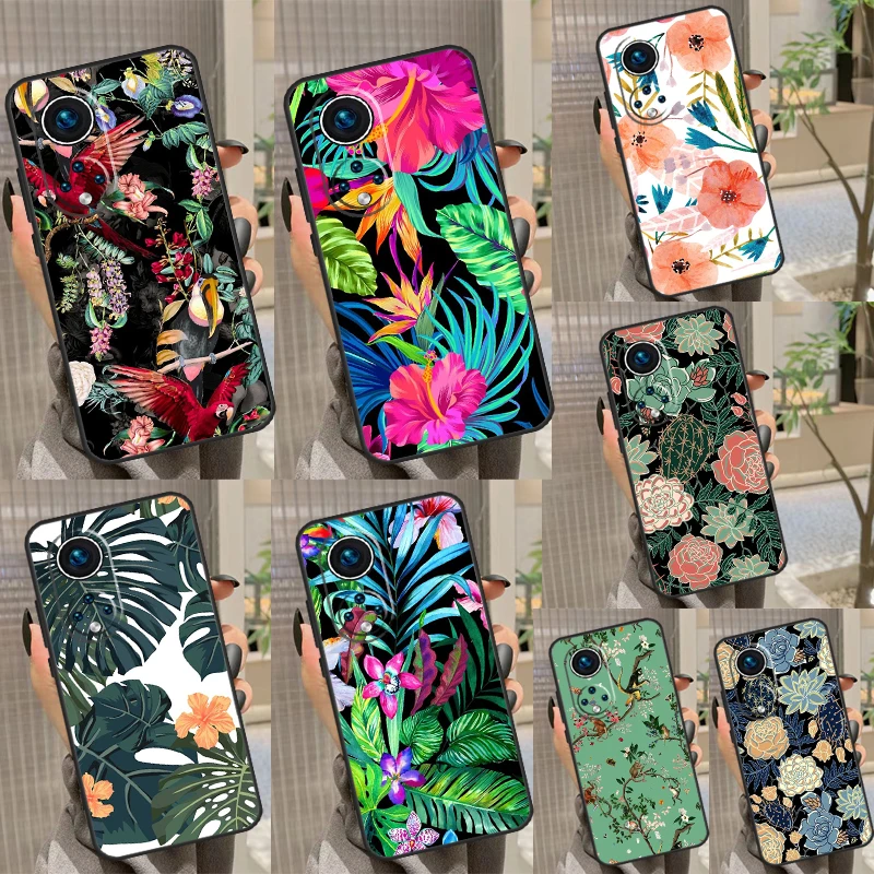 Tropical Flowers Case For Honor 90 Lite 70 50 X9a X8a X7a X6a X7 X8 X9 9X 8X Magic 5 Pro Magic 5 Lite Cover