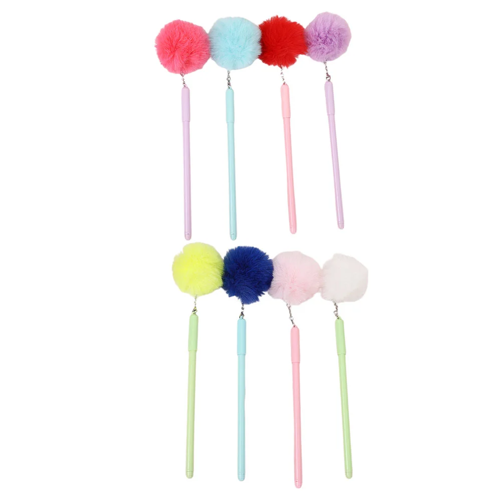 

8 Pcs Plush Ball Ballpoint Pen Novelty Fluffy Pens Writing Pom Decorative for Girls Student