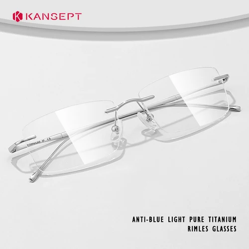 KANSEPT-gafas cuadradas para miopía, lentes fotocromáticas para hombre, luz azul, gafas de lectura de titanio ultraligeras, lentes ópticas para hombre y mujer