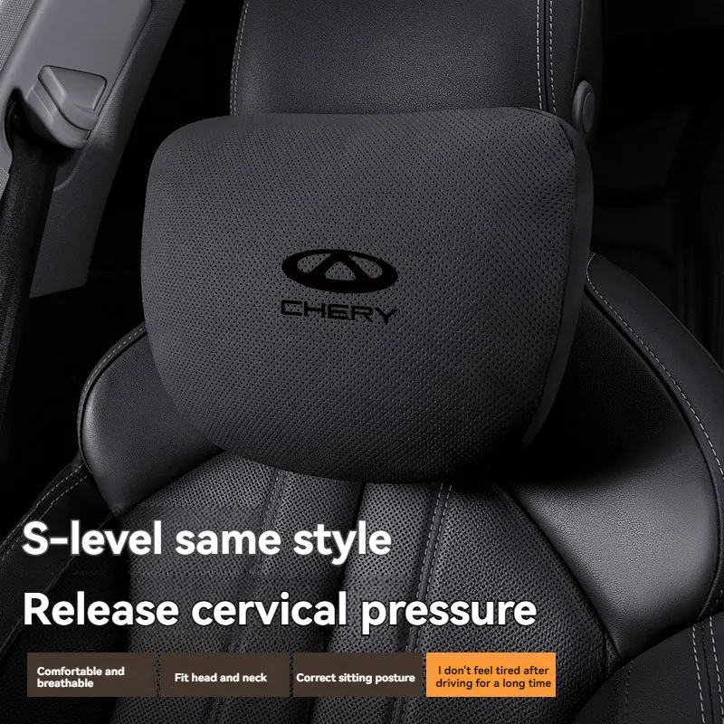 

Car Neck Pillow Seat Headrest Lumbar Support Pillow Spine Protect Rest Cushion with chery logo For Chery Tiggo 7 8 Chery Car