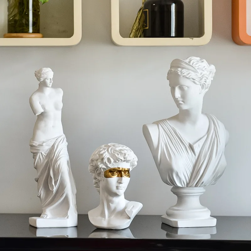 Bust Sculpture Modern Art Resin Statue Decor Home Decorative Figures Living Room Ornaments Table Decor Desk David Venus Crafts