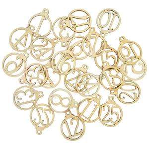 Number 1-25 Digital Wooden Advent Calendar Countdown DIY Christmas Tree Ornament Pendant Gift DECORATION 12 Main Sales Wood Calendar - №3