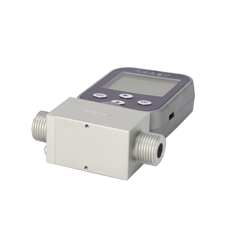 مقياس تدفق كتلة الهواء الرقمي الحراري المحمول عالي الدقة 0-300SLPM مخصص OEM يدعم الغاز المتوسط