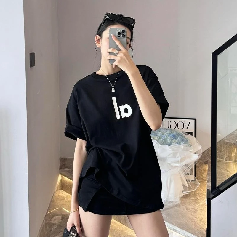

【 Breaking News 】AL25ss Spring/Summer New Minimalist Print Logo Round-neck Yoga Short-sleeved T-shirt for Women