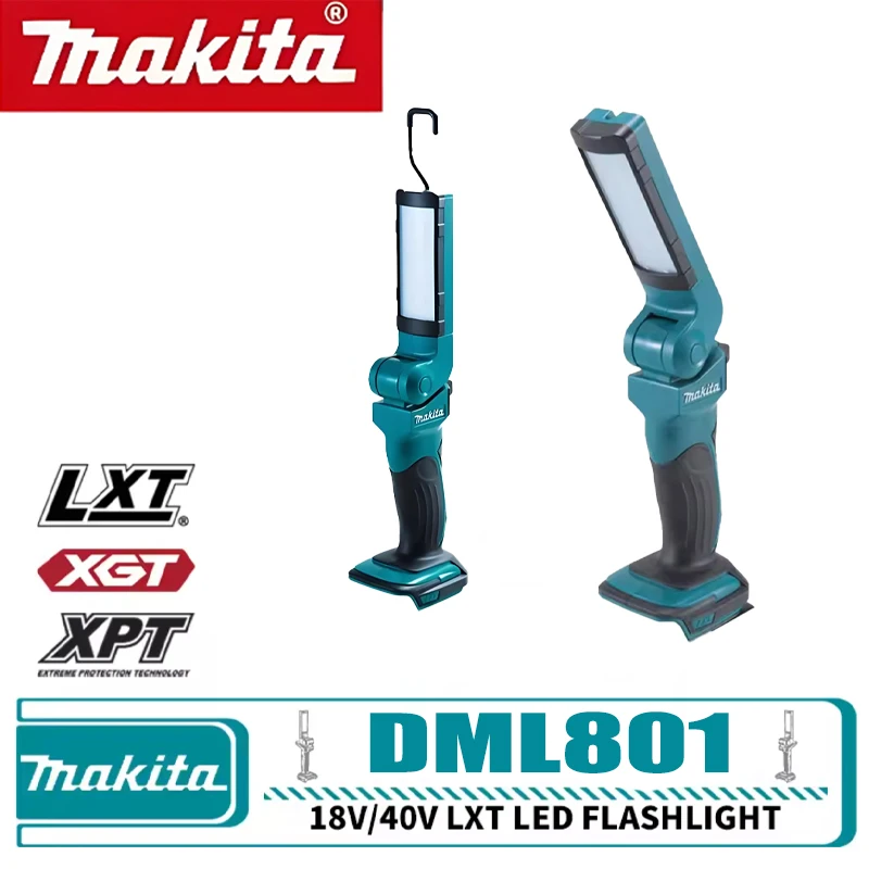 

12W 1000LM LED Flashlight Work Light Powered Makita 18V Lithium Batteries BL1850 BL1830 Jobsite Handheld Spotlight Desk Lamp