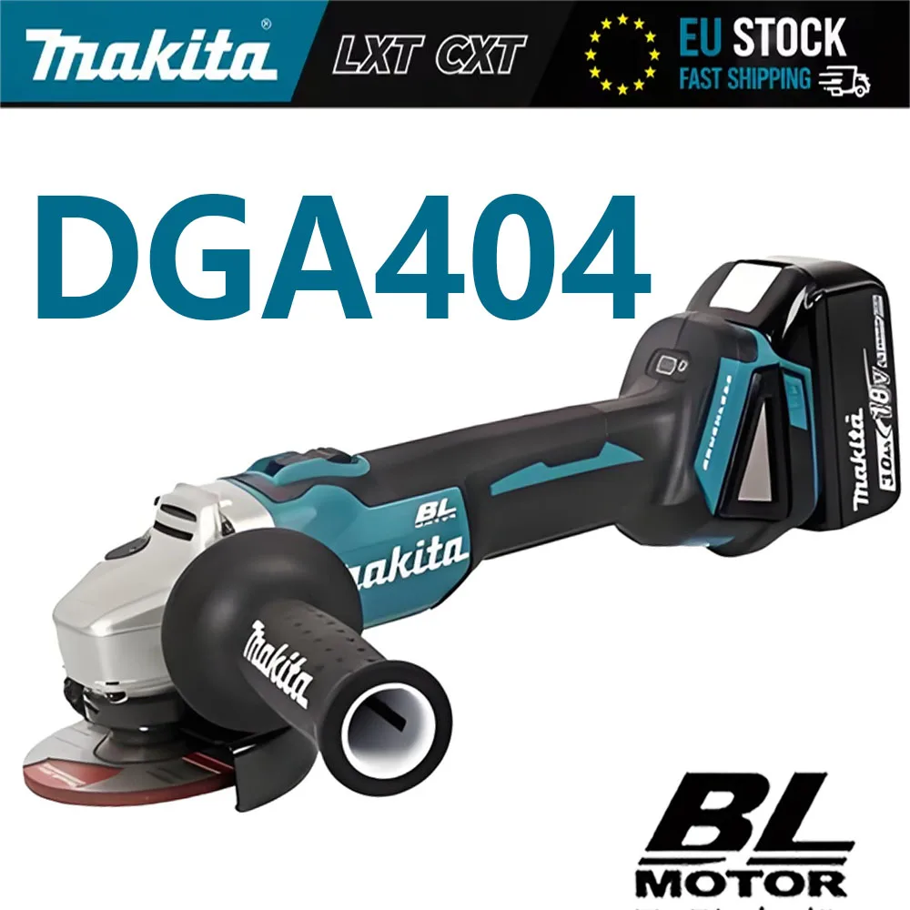 Makita DGA404 Meuleuse d'angle électrique sans fil rechargeable, outil de découpe et de polissage compatible avec la batterie Makita 18V pour la découpe des métaux et le meulage des surfaces