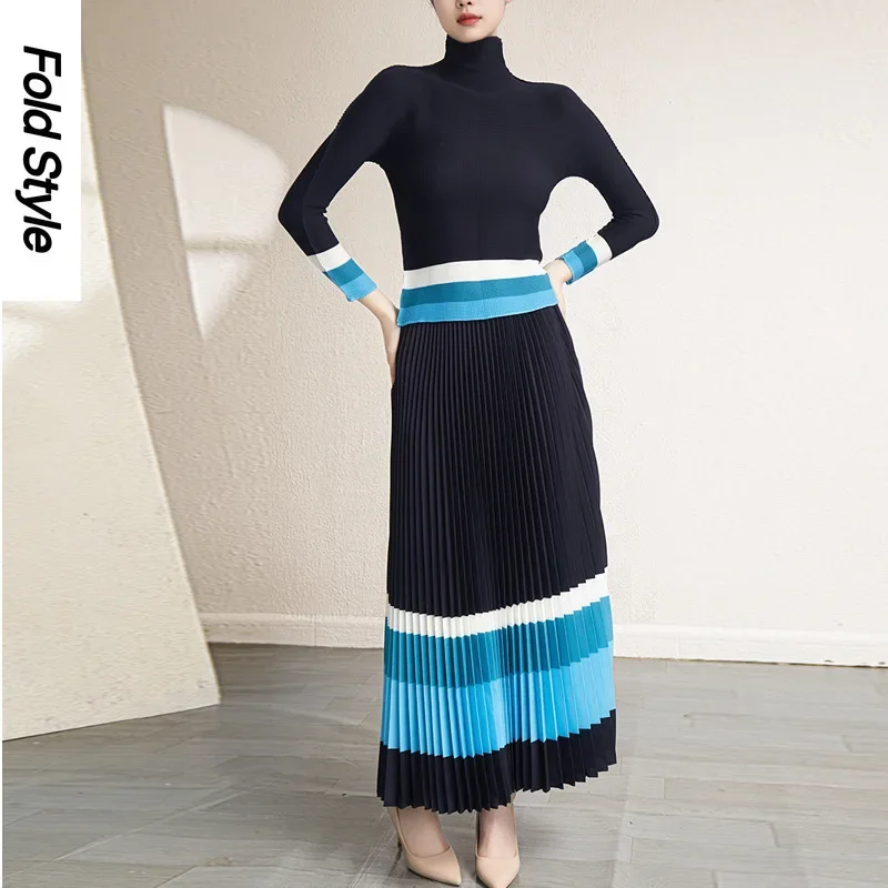 

2024 Spring and Autumn Season Three House Pleated New Fashion Versatile Two Piece Fit Top Reduced Age Half Skirt Set