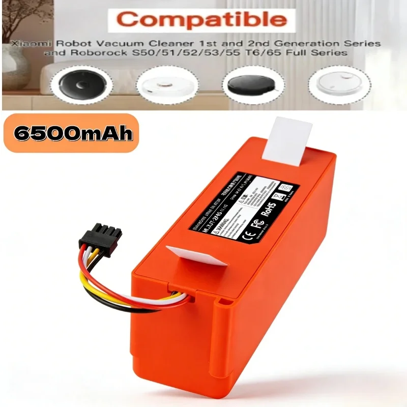 

6500mAh BRR-4S2P-5200S Rechargeable Battery Durable Long Life for Xiaomi Roborock S55 S60 S65 S50 S51 S5 MAX S6 Vacuum Sweeper
