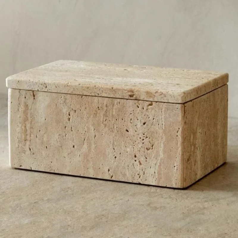Marble Storage Box Rectangular Organizer Boxes Accessory Organizing Case Large Organization Cases with Lid Organizers Furniture