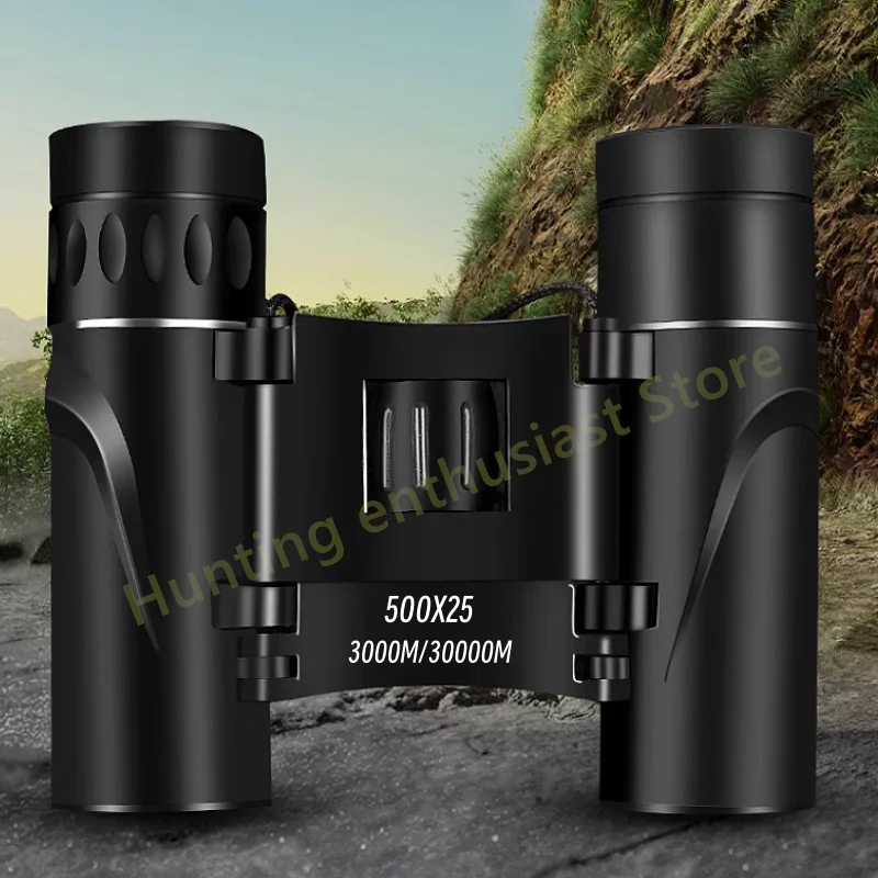 

500x25 High-definition Zoom Portable Powerful Binoculars Hunting Camping Remote BAK4 Telescope Folding Low Light Binoculars