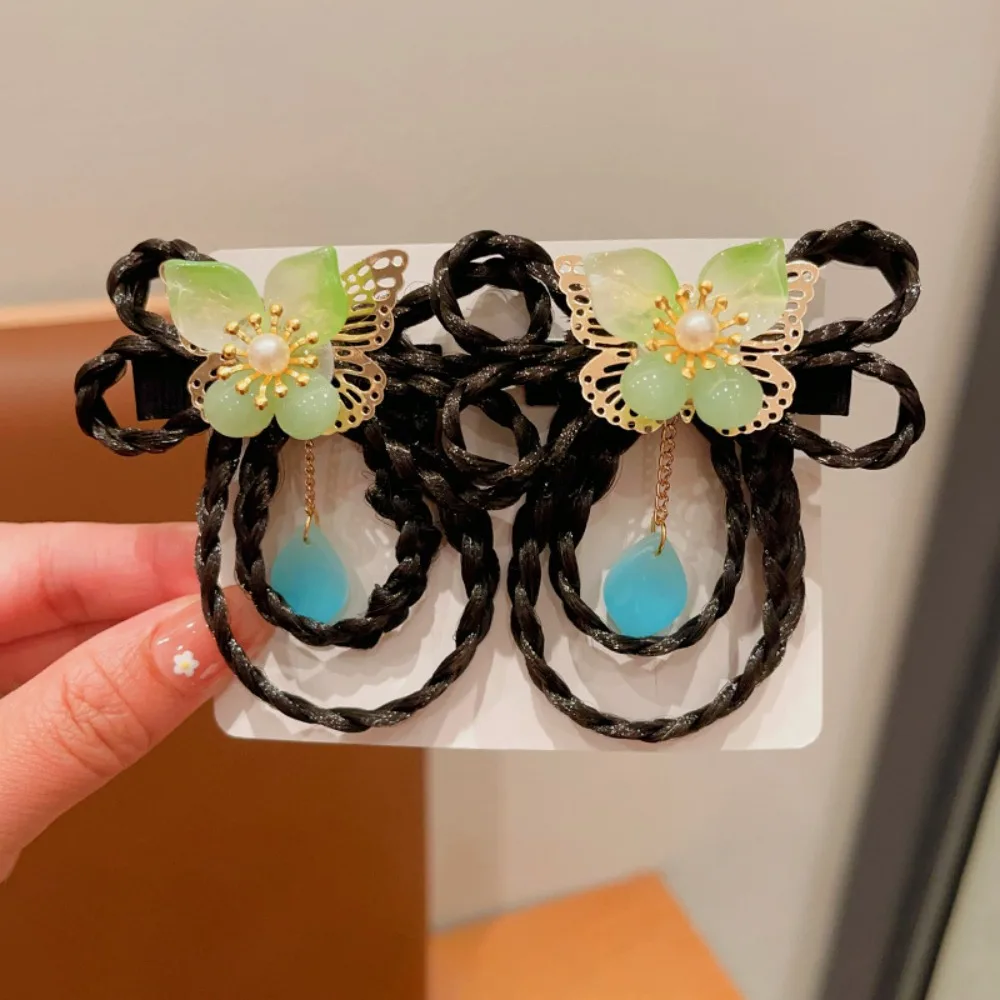 

Red Children Wig Hairpin Tassels Braid Hair Hanfu Hair Sticks Girl Hair Accessories Baby Headwear Ancient Style Hairpin Children