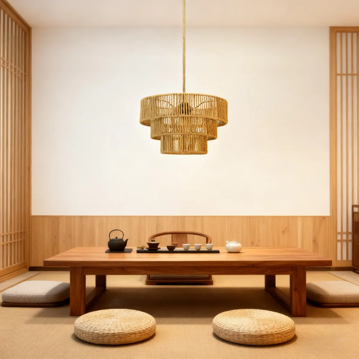 JOYINLED ورقة حبل بوهو المكونات في قلادة ضوء المنسوجة يدويا مصباح السقف ، غرفة المعيشة غرفة نوم المطبخ عكس الضوء E27 مصباح معلق