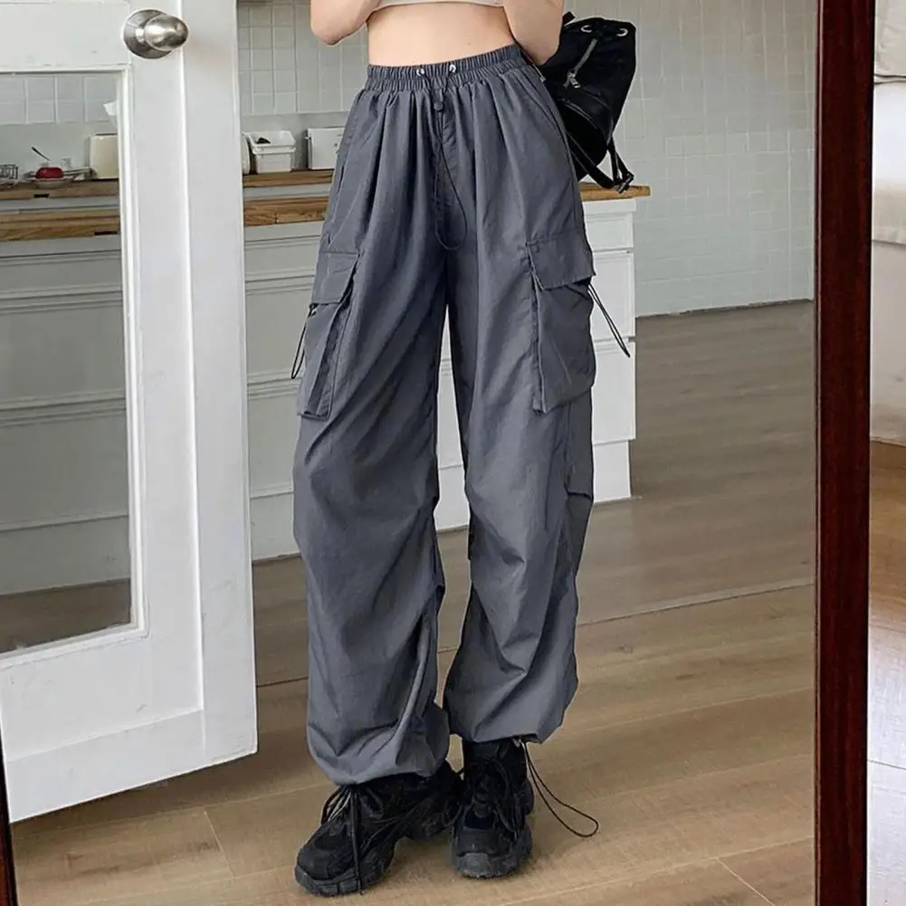 Pantalon Cargo Long à vaccage Rapide pour Femme, Jambes Larges, Taille artificiel astique, dehors Fjwith Multi pour Streetwear