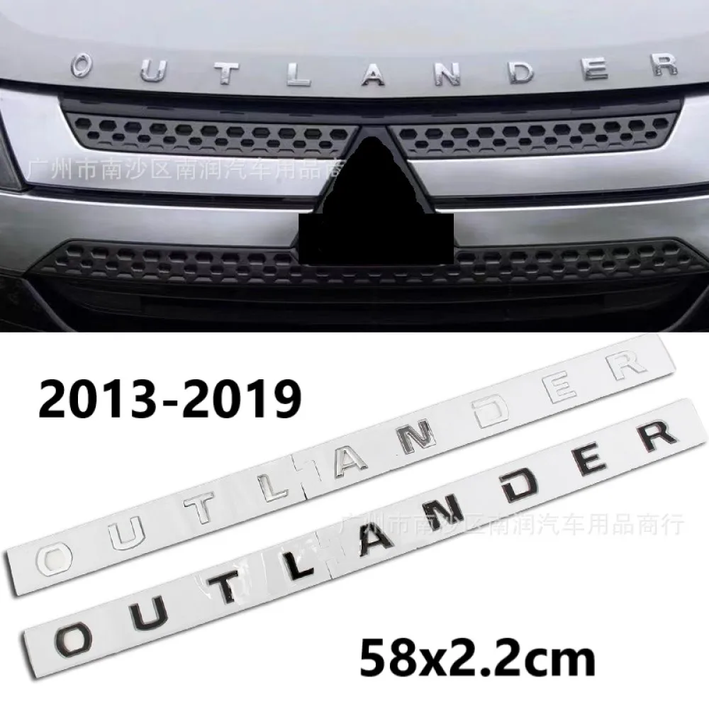 

Old Style ABS Car Front Logo Letter emblem badge Sticker For Mitsubishi Outlander 2013-2019 Letter Sticker Accessories
