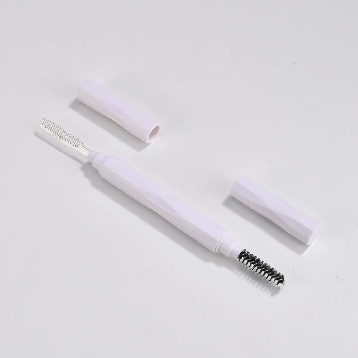 Steel needle eyelash comb 2 in 1 Mascara Wand Brush with Cover Cap Lid Metal Lash Comb Spoolie Lift Eyebrow Brow Eyelash Com