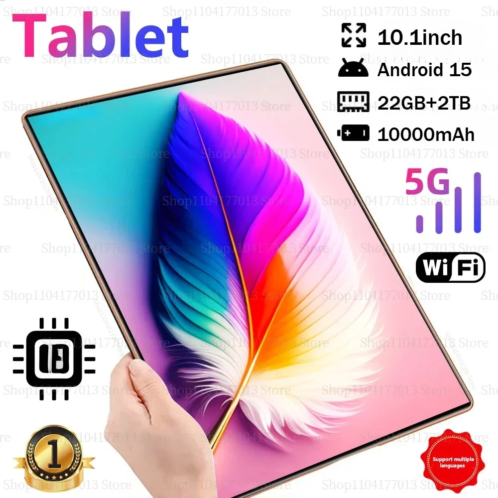 

2025 New 10.1 inch Network Android 15.0 Tablet 16GB RAM 1TB ROM 16MP 32MP 10 Core 10000mAh tablet 4 5G Wifi Tablet