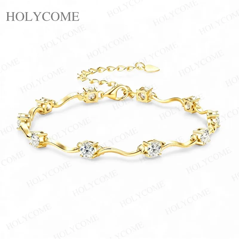 4mm Moissanit Armband im Banddesign mit Zertifikat für Damen 925 Sterling Silber Kettenarmband Luxus Modeschmuck – Detail 10