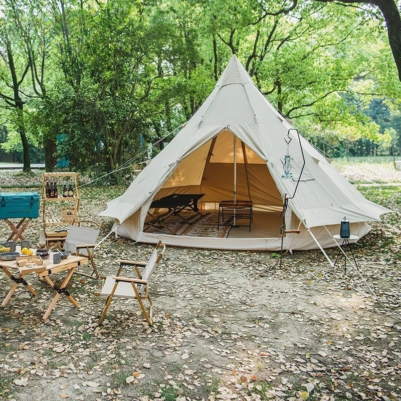 

Cotton pyramid tent, outdoor thickened camping equipment