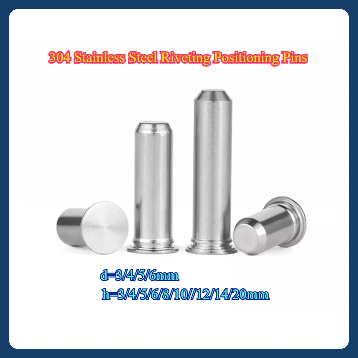 304 Stainless Steel Riveting Positioning Pins/Tps Guide , Riveting, Cylindrical Flat Head Pins