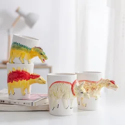 Cartoon 3D Ceramic Mug Dinosaur Shape Animal Shaped Coffee Cups Cute Breakfast Milk Mugs Office Water Cups Kawaii Couple Gift