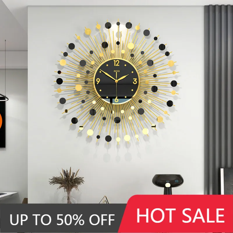 Creative Metal Gypsophila Wall Clock Modern Design Number Clock Minimalist For Nordic Living Room Mute Quartz Clock Room Decor