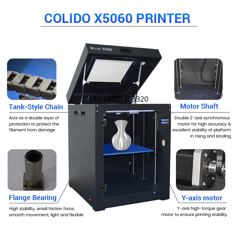 PRINT-RITE CoLiDo X5060 3D automation printer Building Size 500x500x600mm/450*500*600mm for single/double nozzles