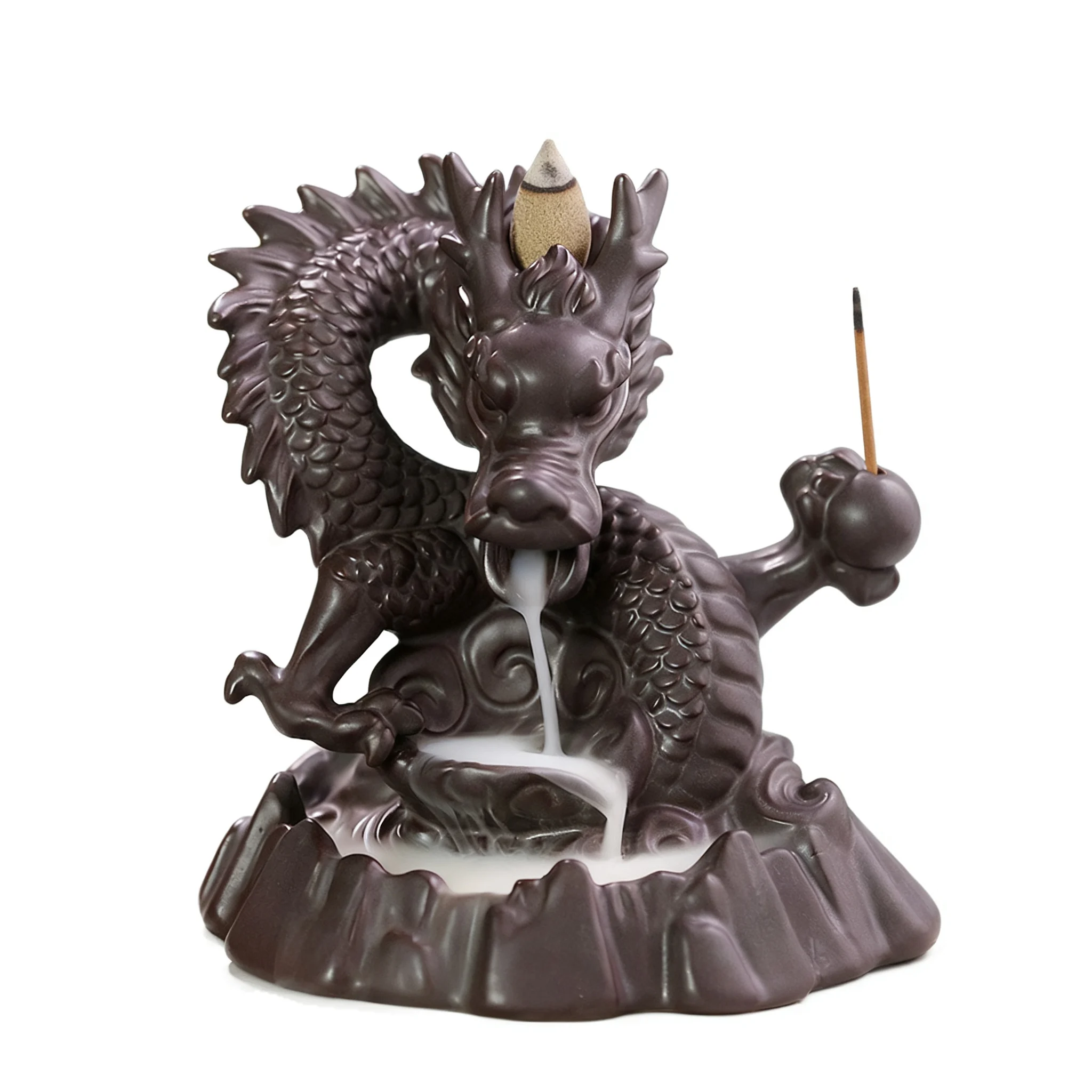 Color Changing Crystal Ball Dragon Incense Burner Waterfall Suitable For Ceremonial Purpose Which