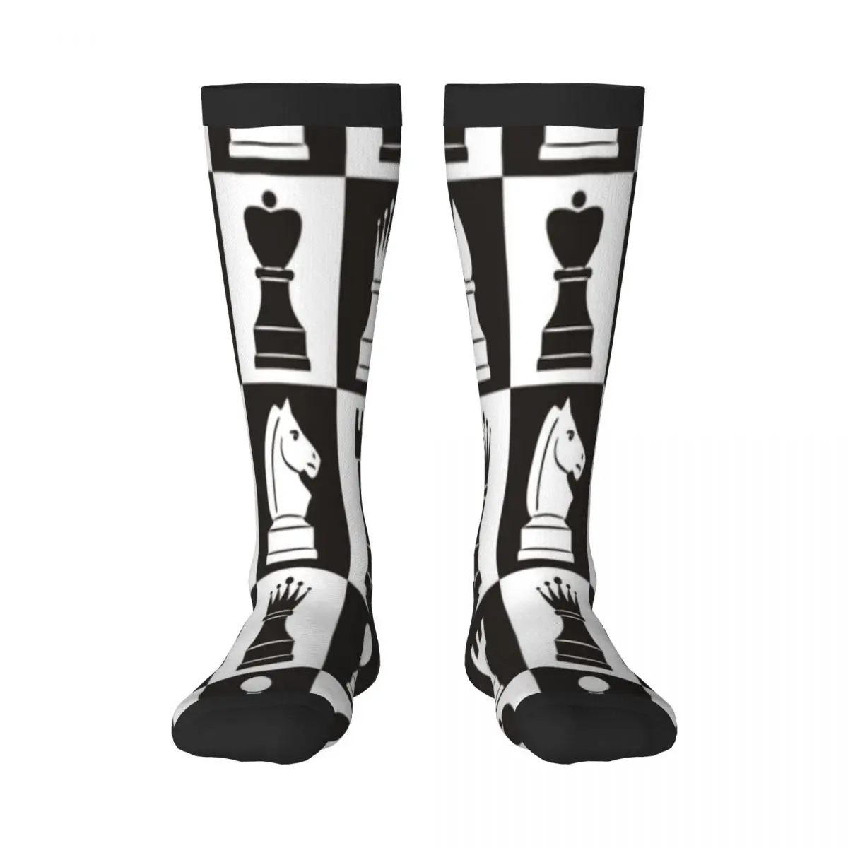 Knee Long Stocking Chess Pieces On Board Adult Socks Stockings