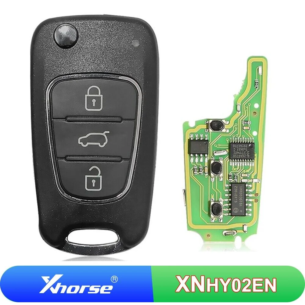 

5/10 Pcs XNHY02EN Xhorse XN Wireless Remote Key VVDI Car Key 3 Buttons Universal Flip Car Key For Hyundai