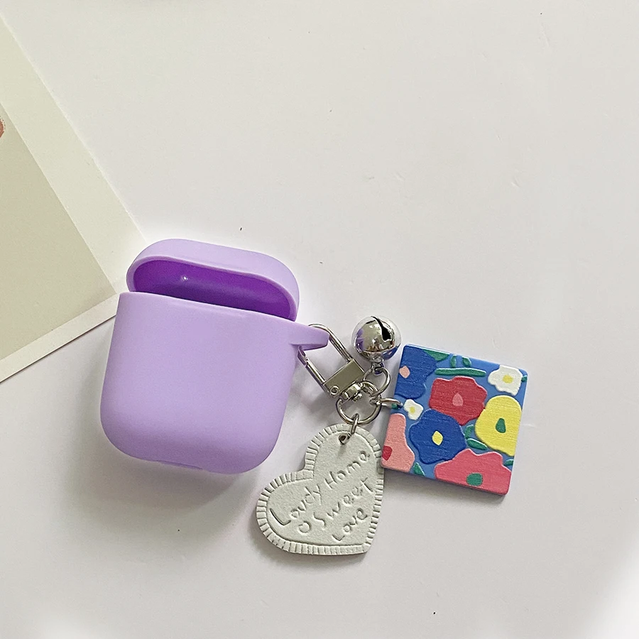 럭셔리 한국어 꽃 keychain 헤드폰 케이스 에어 포드 2 케이스 에어팟 Pro 3 케이스 플로라 keyring 실리콘 이어폰 커버