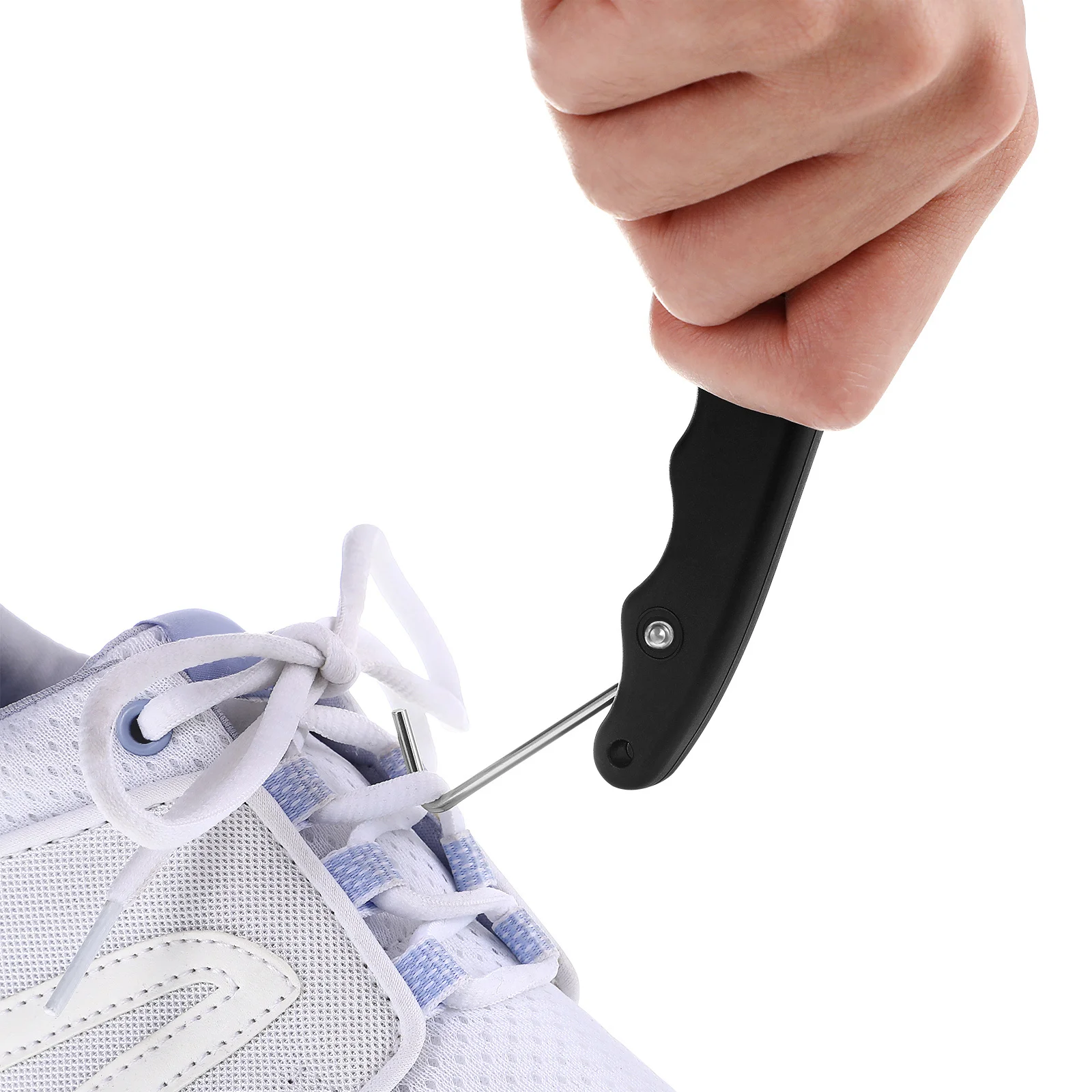 

Foldable Ice Skate Shoelace Tightener Durable Hockey Accessories Stainless Steel Lace Tightener Portable Ergonomic Shoelace