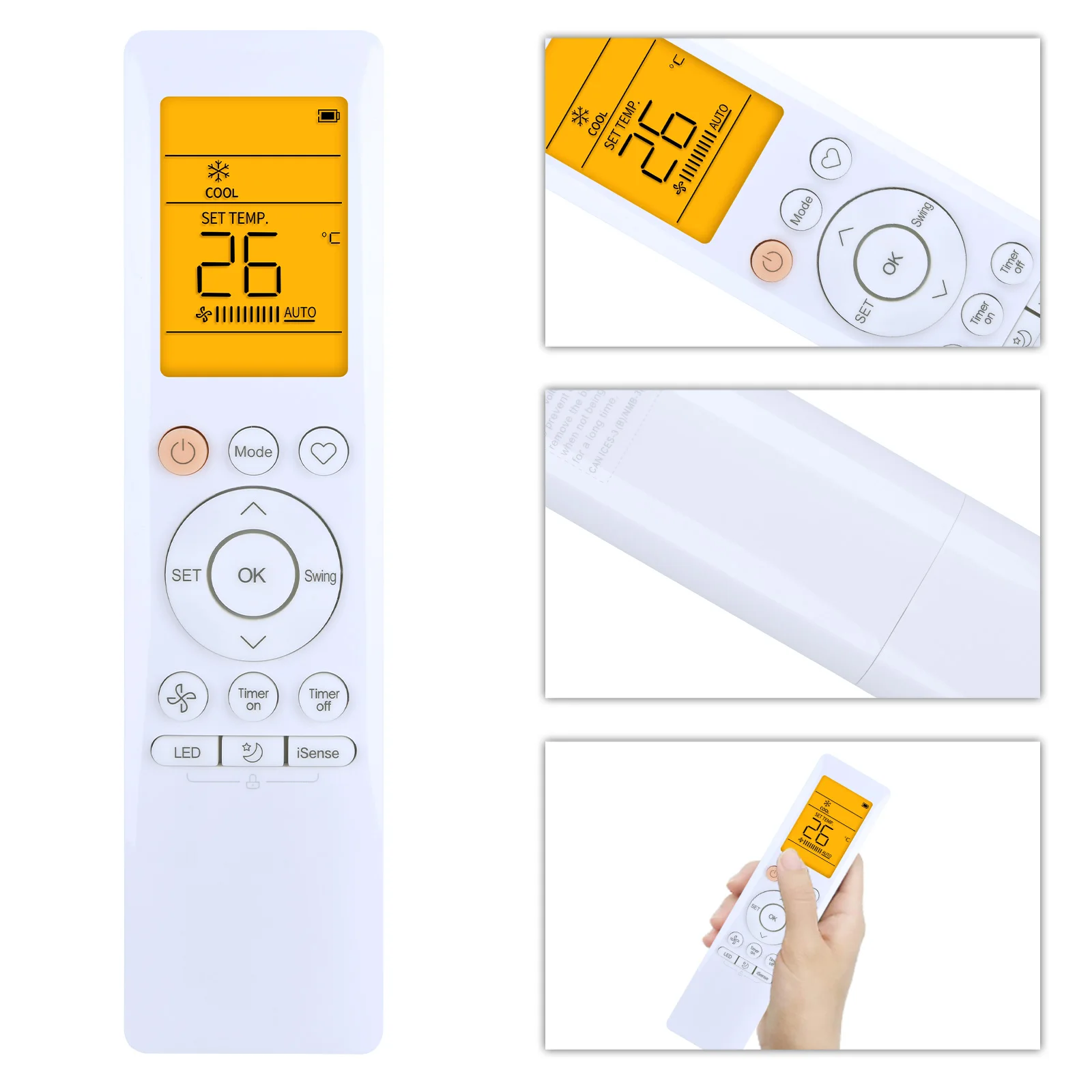 New RG10F(B)/BGEF Remote Control For Midea Air Conditioner With backlight