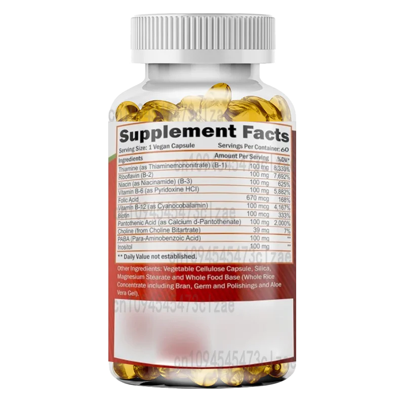 Vitamin B Complex -8 Super B Complex Vitamins -60 Capsules