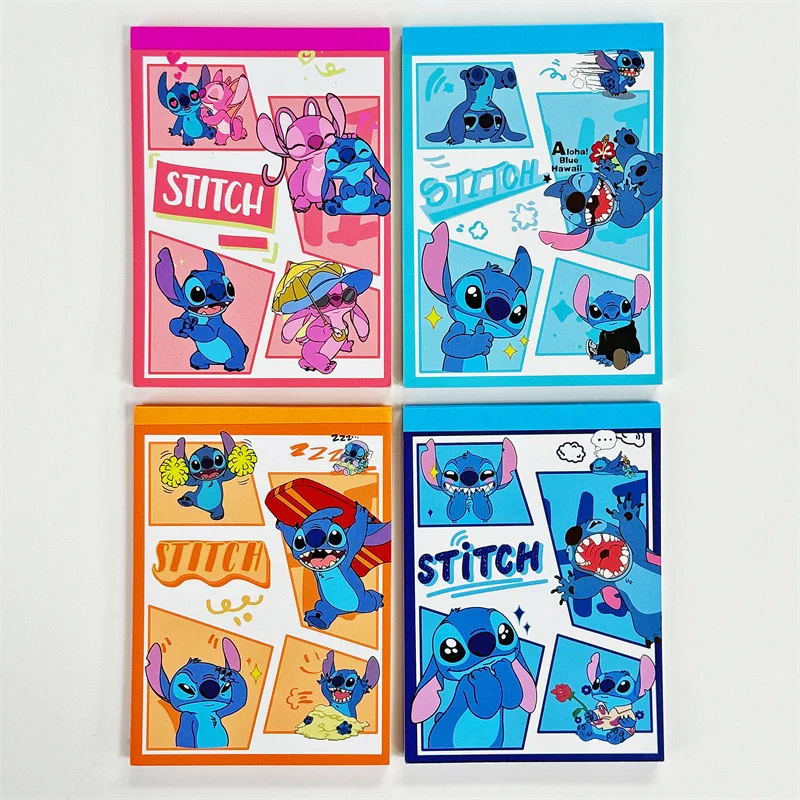 4 Pcs/Set Cartoon Notebooks Stitch Anime Characters Labubu Chiikawa Color Inner Page Cute Student Mini Notebook Student Supplies