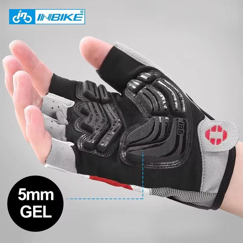 INBIKE, guantes de ciclismo con almohadilla de GEL a prueba de golpes, guantes deportivos de medio dedo para hombres y mujeres, guantes de verano