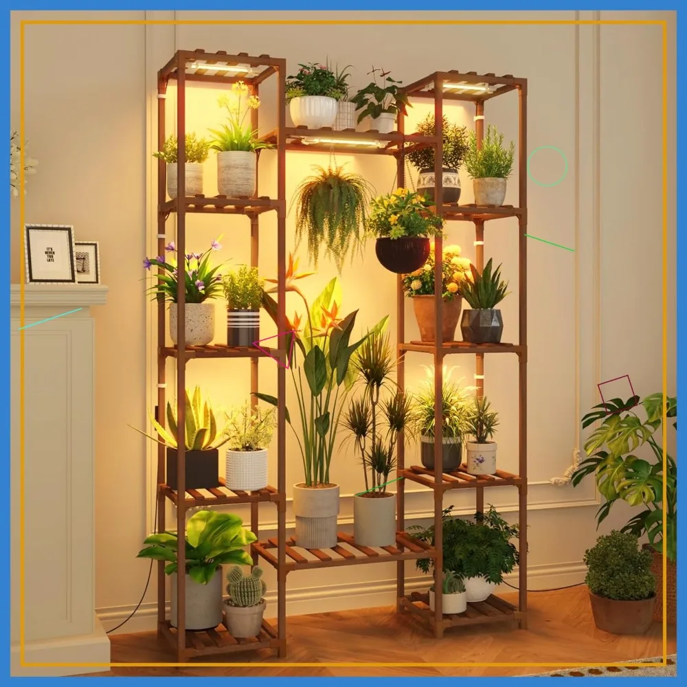 

62.2'' Tall 12-Tier Plant Stand with Grow Lights for Indoor Plants, Sturdy Shelf for Living Room Garden Patio Decor