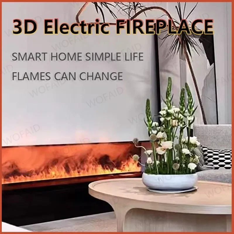 3D Embedded Atomization Fireplace Core Simulation Flame Humidifier High-End Home Decoration Furniture False Fire Interior Design