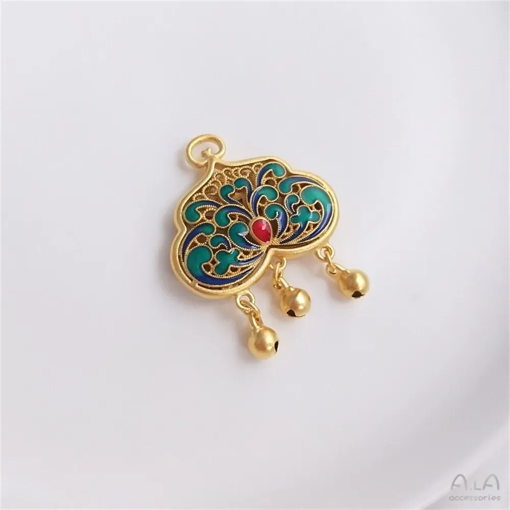 Sand gold burnt blue green tulip Zakiram other shore flower rui beast pendant diy necklace sweater chain pendant