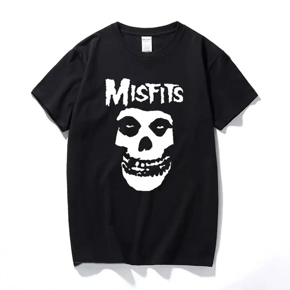 

Hip Hop Punk Skull Misfits Men's T SHIRT casual Cotton Short-Sleeve T-Shirt women Cool Male Summer Tops tee футболка