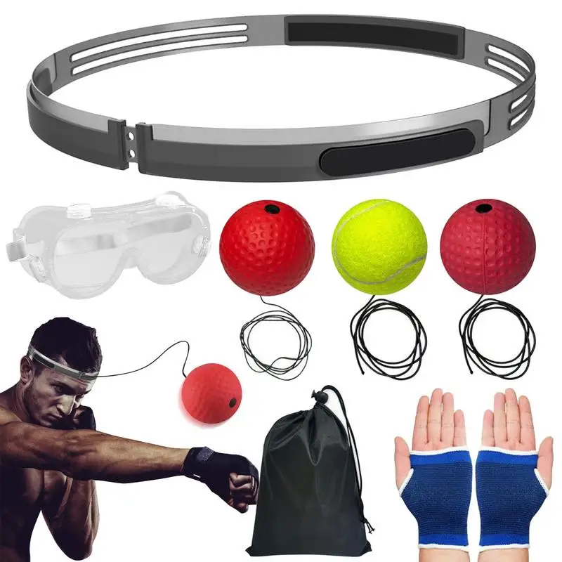 

Reflex Ball Headband Set Interactive Wearable Boxing Ball Set For Speed Practice Multifunctional Punching Ball Set Training