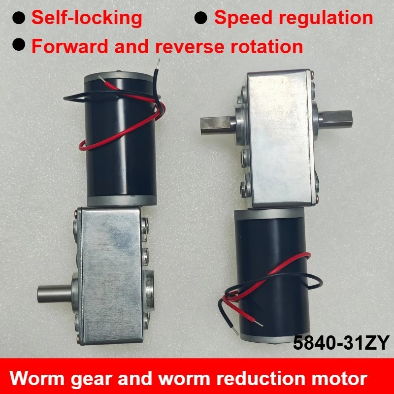 

12V червячная передача, мотор-редуктор постоянного тока, 24 В, самоблокирующийся двигатель 5840-31ZY, автоматический двигатель для карниза, высокий крутящий момент, одинарный/двойной вал