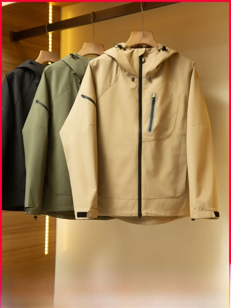 

Водонепроницаемая ветрозащитная мужская уличная повседневная парка с капюшоном Jaet со светоотражающими полосками, осенняя универсальная парка на фей-подкладке