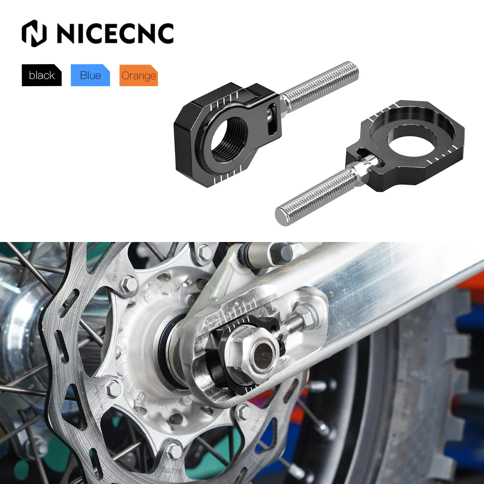 

NICECNC For 2024 GasGas EC300 EC 300 250 350F 250F 22MM Rear Chain Adjuster Axle Block EX 250 300 250F MC 125 250 250F 350F 450F