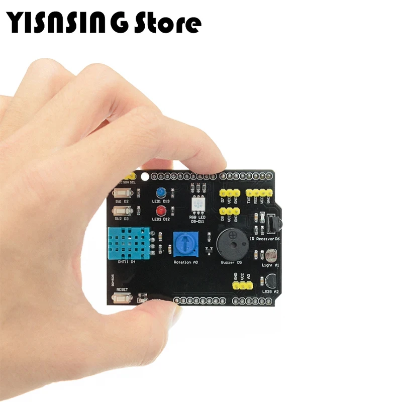 9 in 1 sensor board Multifunction Expansion Board DHT11 LM35 Temperature Humidity For Arduino UNO RGB LED IR Receiver Buzzer