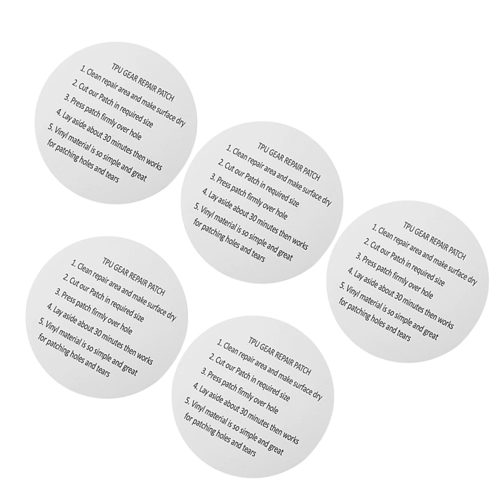 5 個防水 Tpu 修理パッチクリア耐久性のあるインフレータブル水泳リングテントカヤック修理ステッカー漏れ防止粘着修理パッチ
