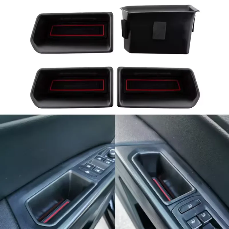 

For Volkswagen VW Teramont Atlas 2017 -2019 Car Inner Side Door Handle Armrests Storage Organizer Box Cover Accessories