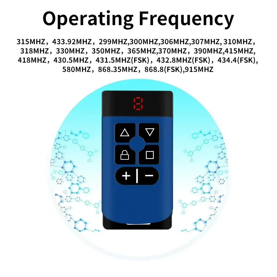 8-em-1 universal garagem controle remoto portão chave duplicador clone multi-frequência controlador de porta de garagem 8 canais 433 300-915mhz