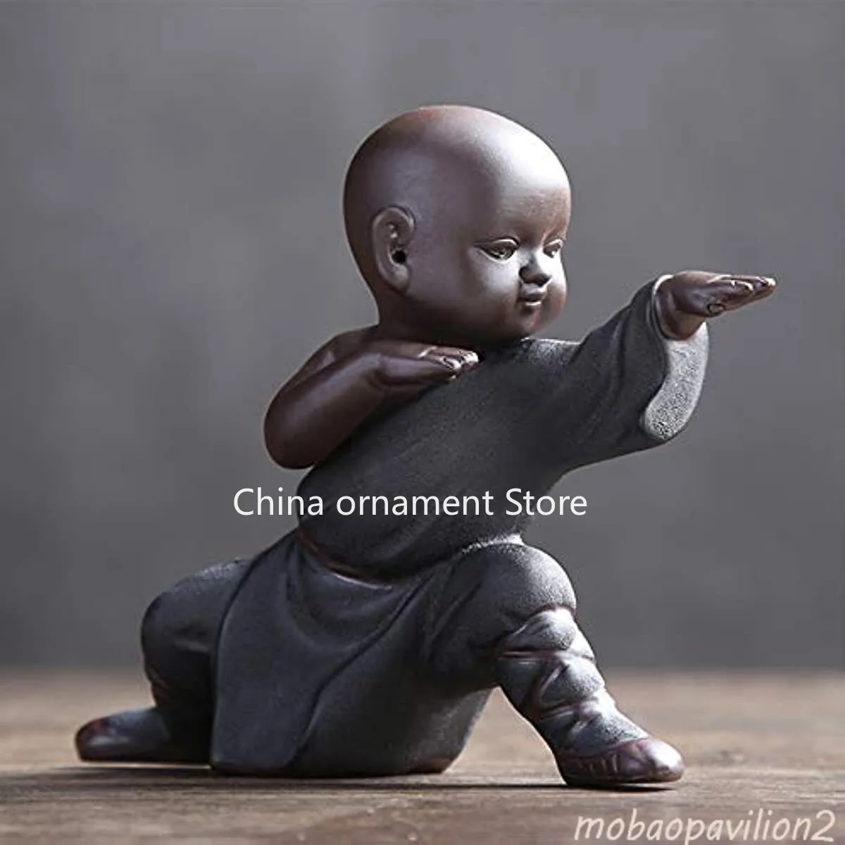 6.1" Ceramic Miniature Buddha Figurine Little Cute Buddha Statue Monk Figurine