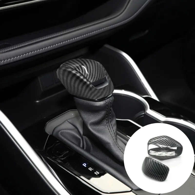 

Carbon Fiber ABS Plastic Car Gear Shift Knob Cover Trim For Totoya RAV4 2019 2020 2021 2022 2023 Interior Accessories