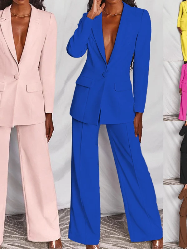 

Multi-Color Casual Women's Suit Set Comfortable Polyester Leisure Faion Workwear Multiple Sizes And Colors Available